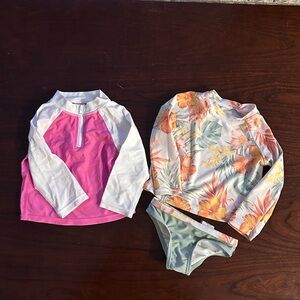 (2) 12 month swim tops + bottom